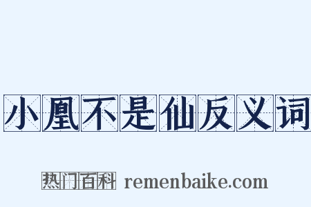 小凰不是仙反义词是什么意思的图片